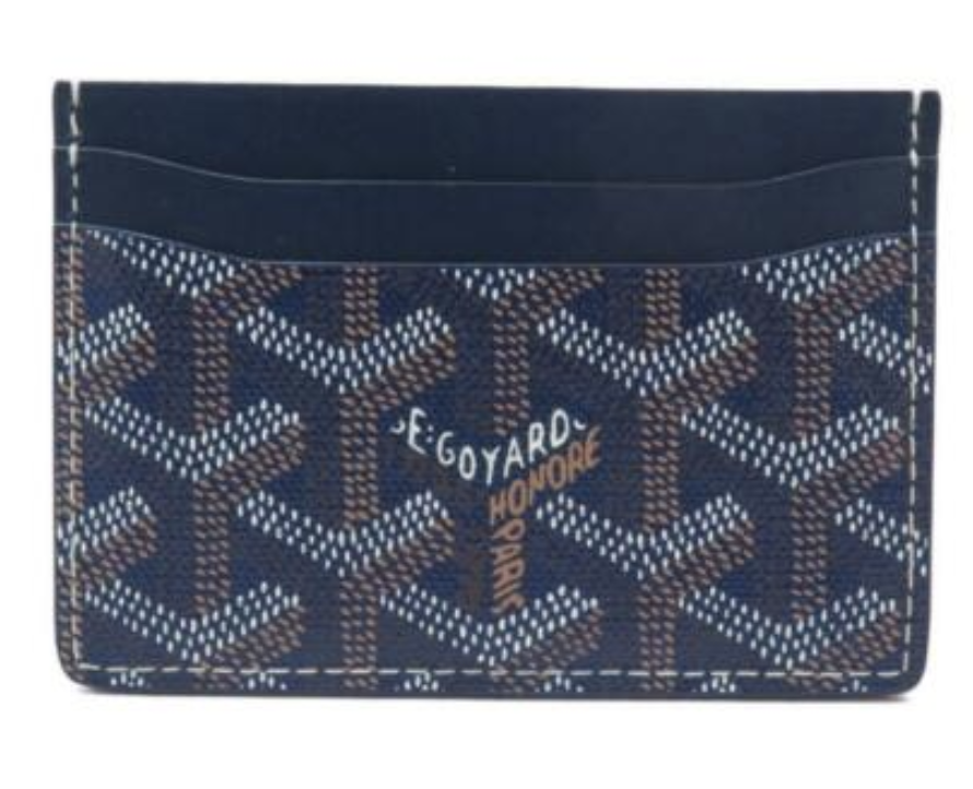 goyard blue card holder